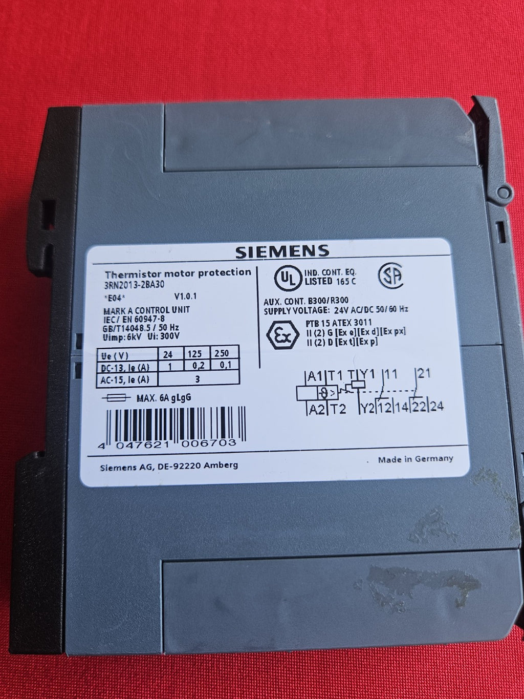Siemens SIRIUS 3RN2013-2BA30 Thermistor Motor Protection Control Unit – 24V New