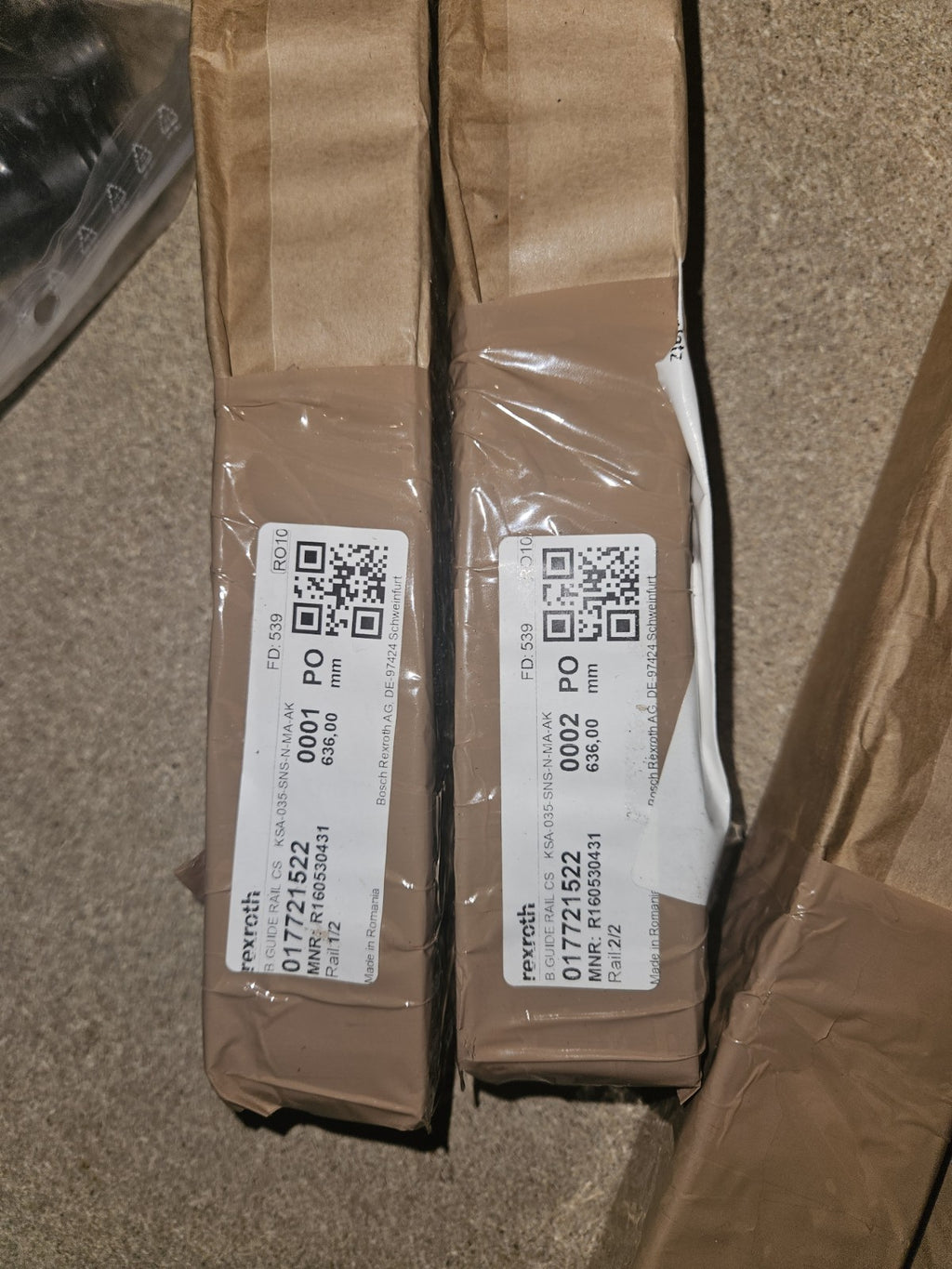 2 x Bosch Rexroth R160530431, 017721521, Kugelschienen L 360mm, Neu/ovp, New
