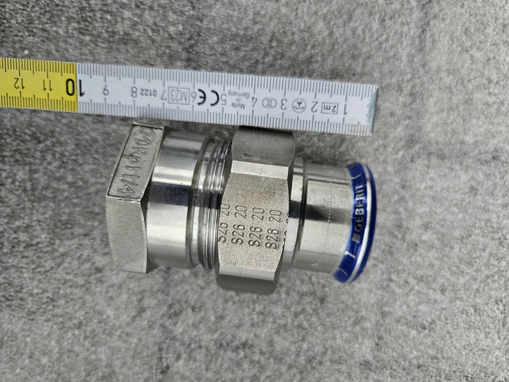 1 x Geberit Mapress Edelstahl Übergangsverschraubung mit IG, 35 mm x 1 1/4" Neu