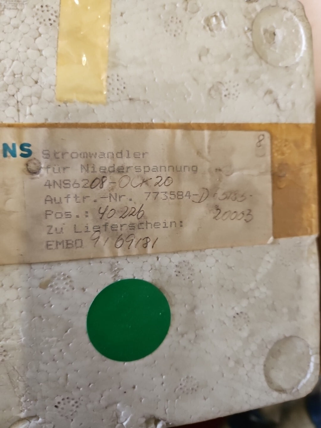 Siemens 4NS6208-0CK20 Stromwandler für Niederspannung Converte, New In Box,neu
