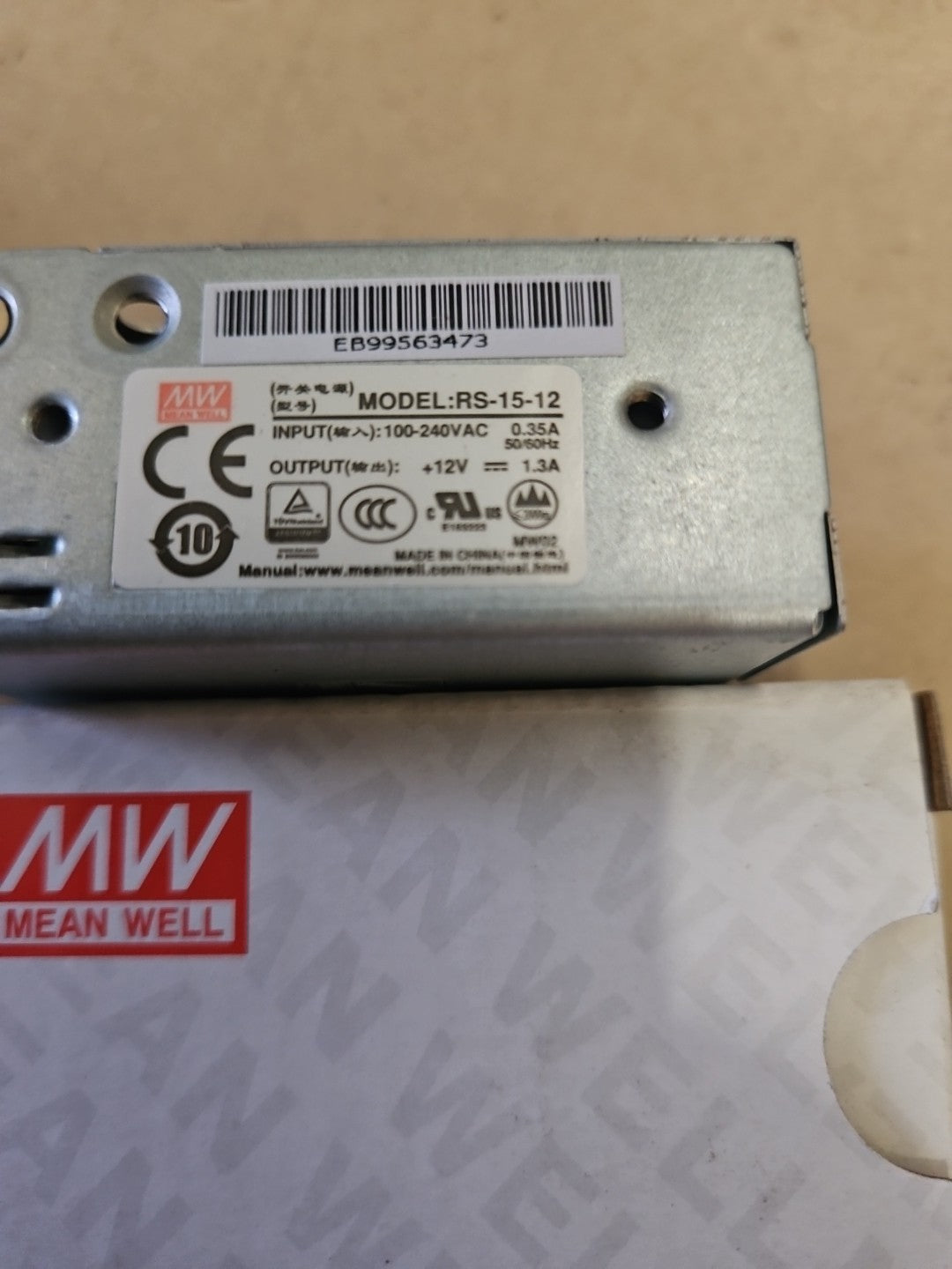MEAN WELL RS-15-12 15W 12V 1,3A Industrielles Netzteil Neu/ovp Unused New