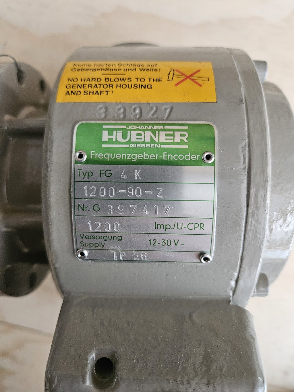 Baumer Hübner Incremental Encoder / Drehimpulsgeber / PG4K-1200-90-Z / Neu New