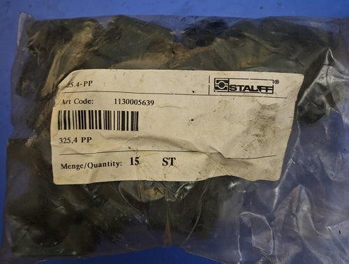 15 x Stauff 325,4-PP, 1130005639,Rohrschellenkörper, Hydraulik Schelle, Neu/ovp