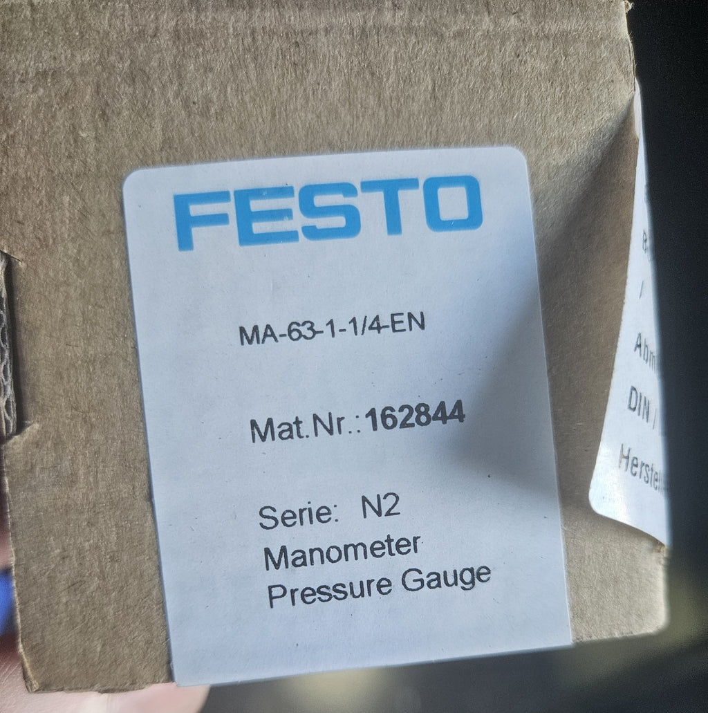 FESTO MA-63-1-1/4-EN 182844 Manometer Pressure Gauge NEU/OVP, New In Box