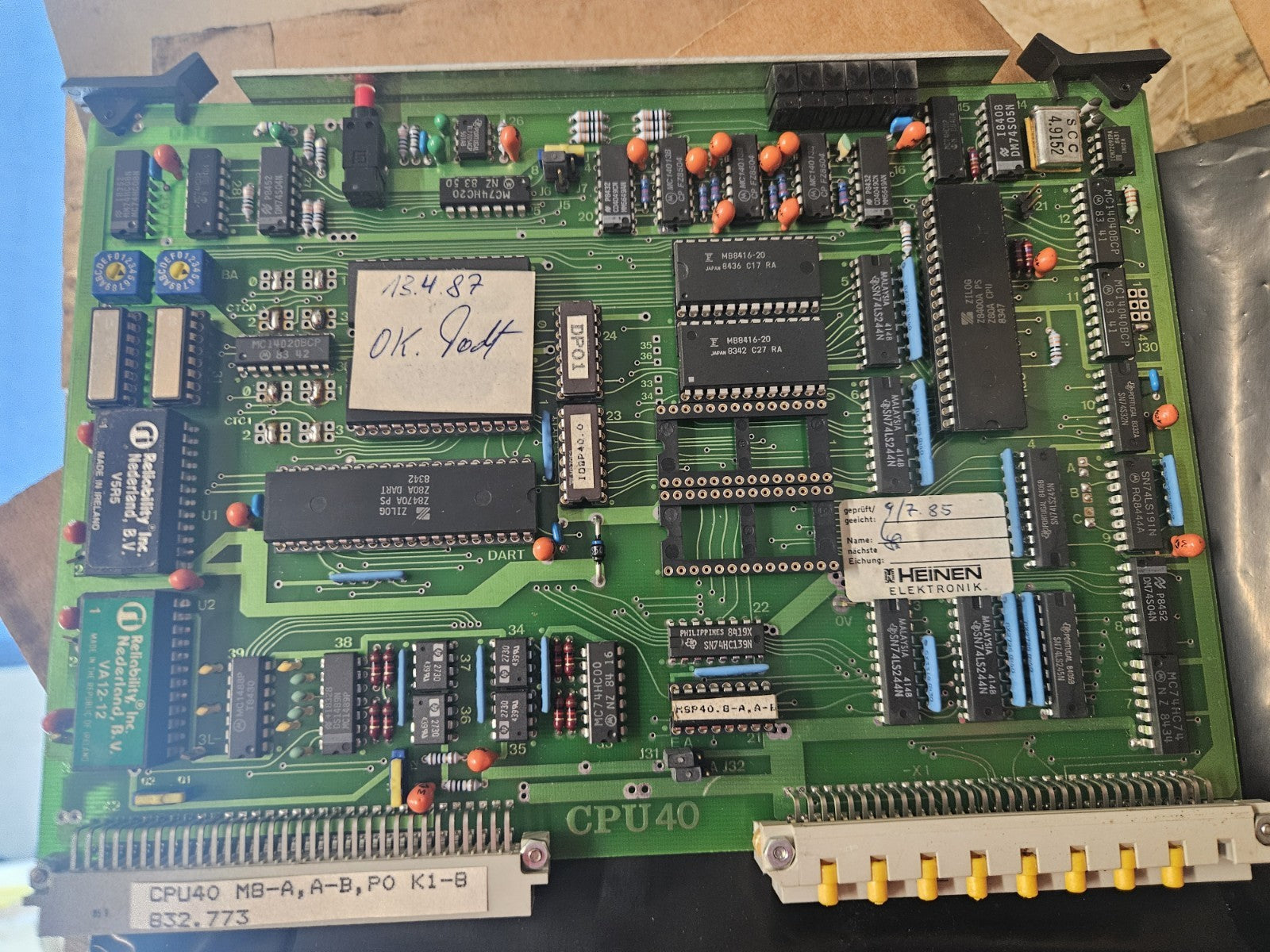 HEINEN ELEKTRONIK Circuitboard, Steuerplatine CPU40 MB-A, A-B, PO K1-8 832.773
