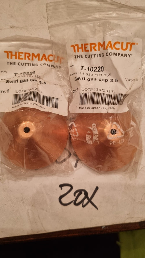 1x 11.833.101.155 T-10220 Thermacut ,Kjellberg Swirl Gas cap, 3,5mm neu/ovp