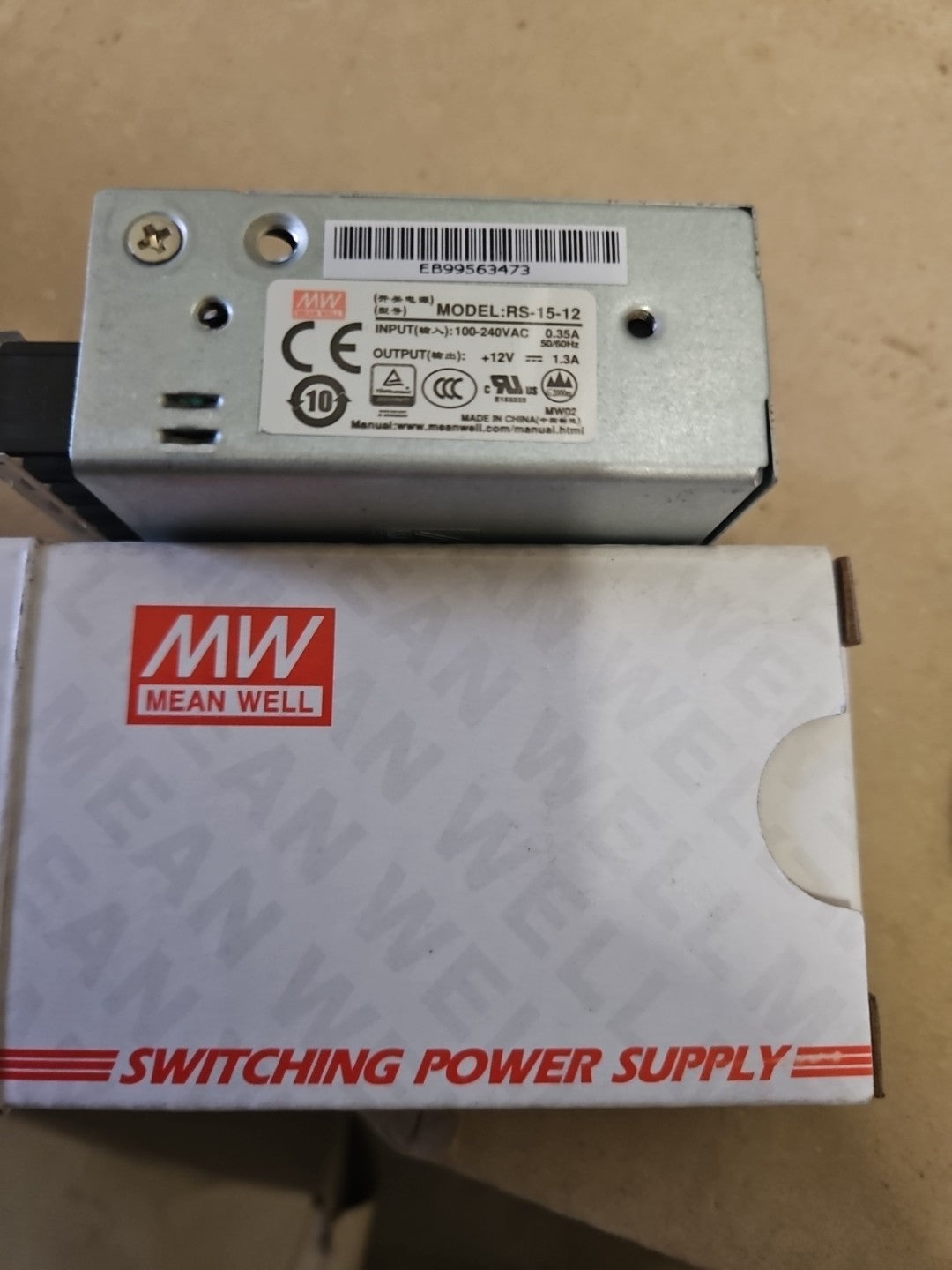 MEAN WELL RS-15-12 15W 12V 1,3A Industrielles Netzteil Neu/ovp Unused New