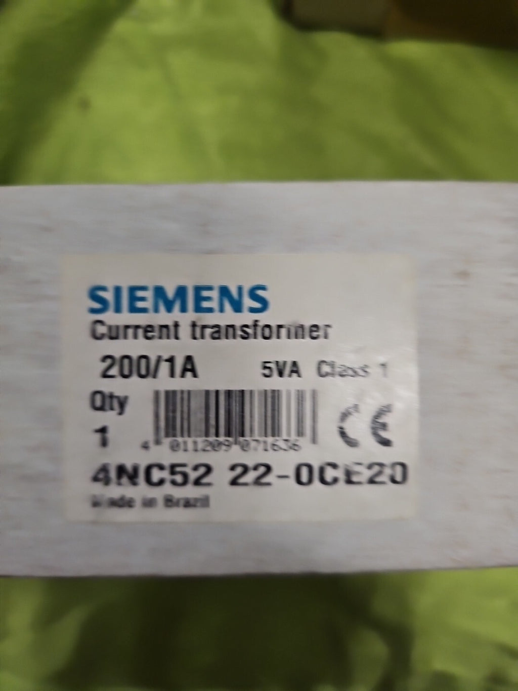 Siemens Currenct transformer 4NC5222-0CE20 200/1A 4NC52 22-20E20 new in Box, Neu