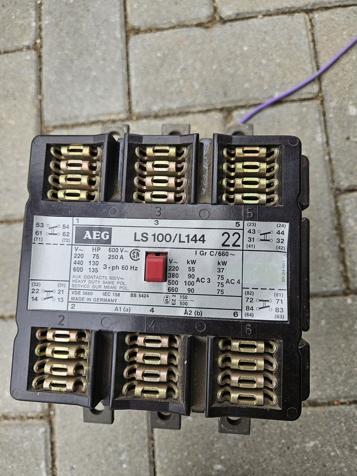 AEG LS100/L 144 TK Schütz 600V AC MAX | 500V~C Getestet, Gereinigt Fully Working
