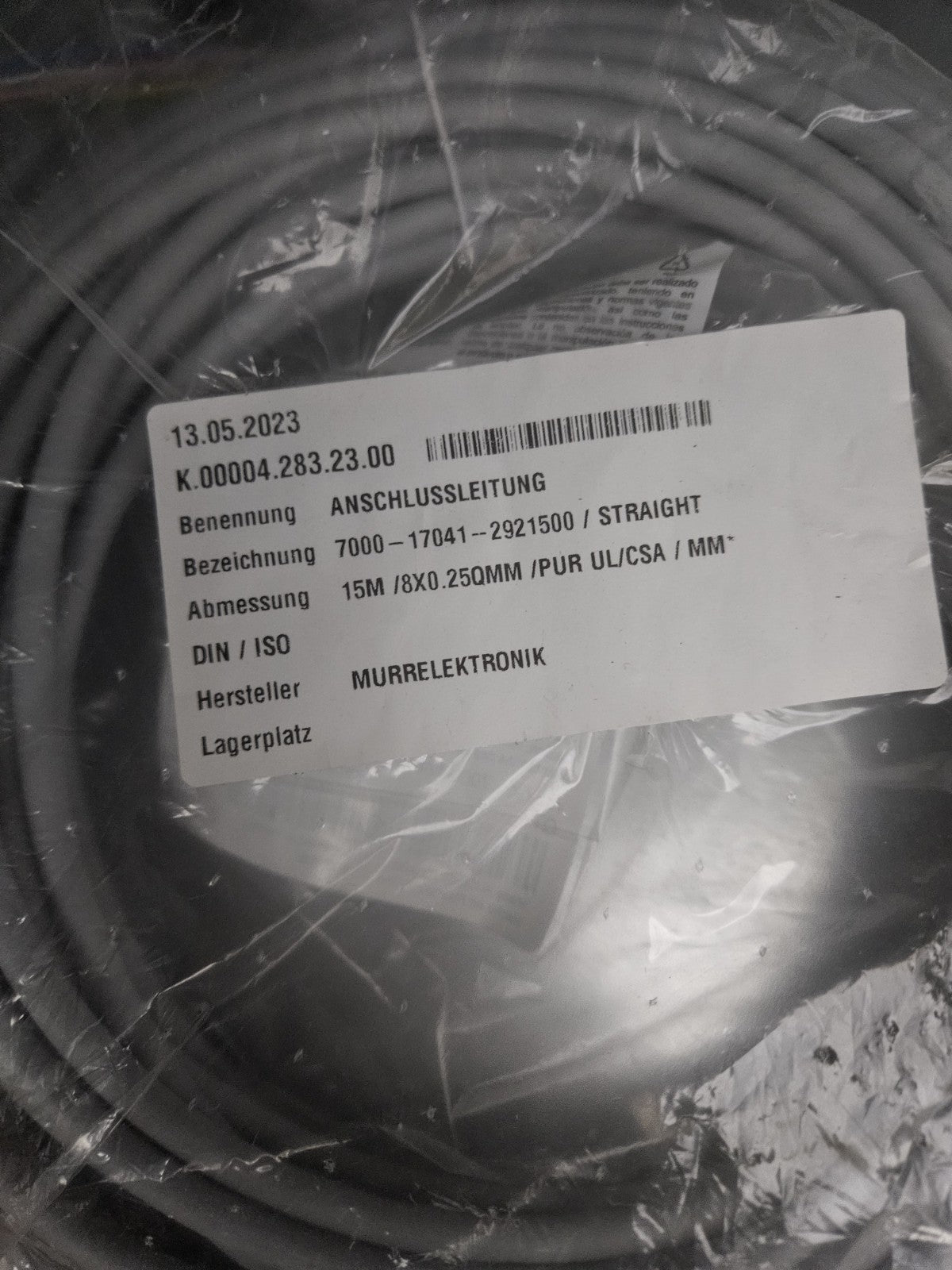 15m Murr Elektronik 7000-17041-2921500 MSBL0 M12 Buchse 0° A-CSD New/sealed Neu
