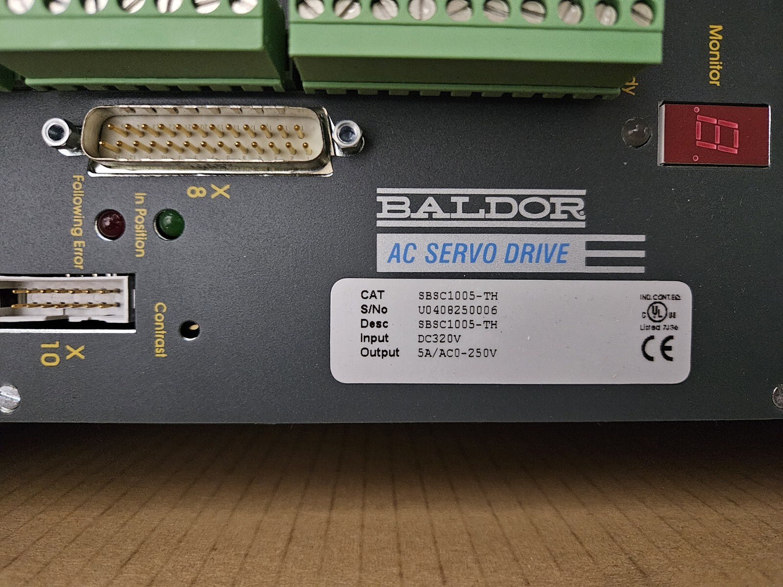 BALDOR ASR32020A SBSC1005-TH U0408250006 Servo DRIVE, DC320V, 5A/AC0-250V New!!!