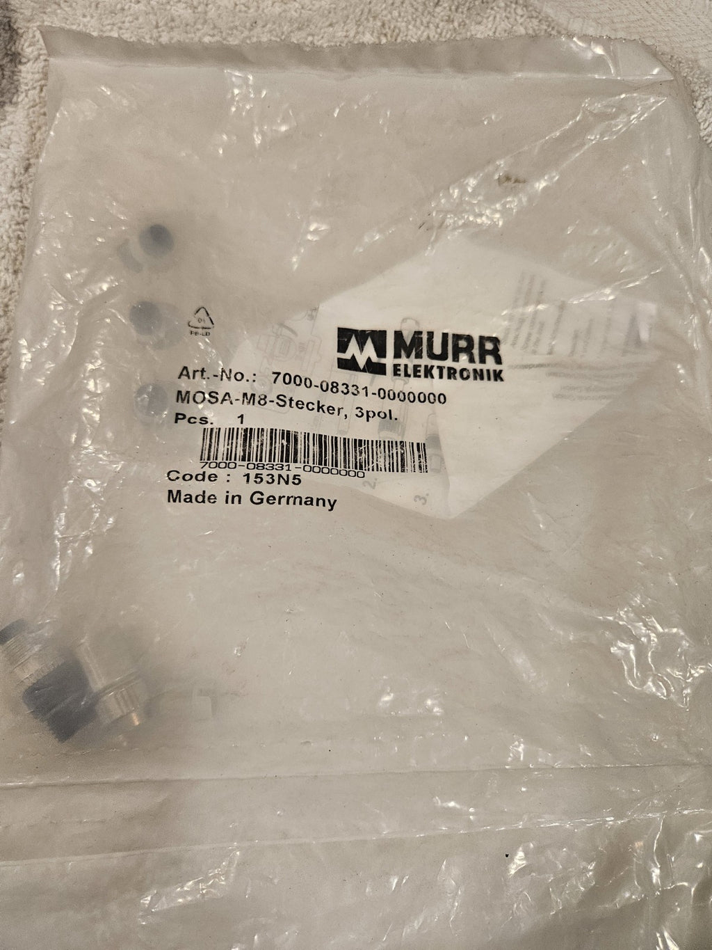 MURR 7000-08331-0000000  MOSA M8 St. 0° selbstanschl. Schneidklemme OVP, NEU New