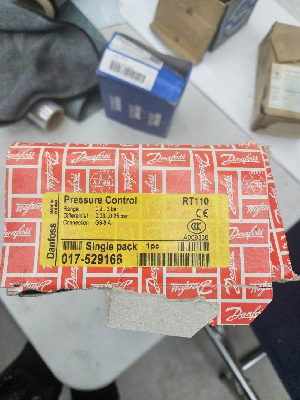 Danfoss 017-529166 RT110 Druck Schalter 0.2-3 Stange G3/8, 0.08-0.25 New, NEU