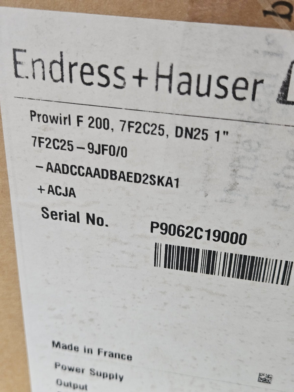Endress+Hauser Prowirl F 200 Vortex Flowmeter 1" DN25 7F2C25-9JF0/0 HART New