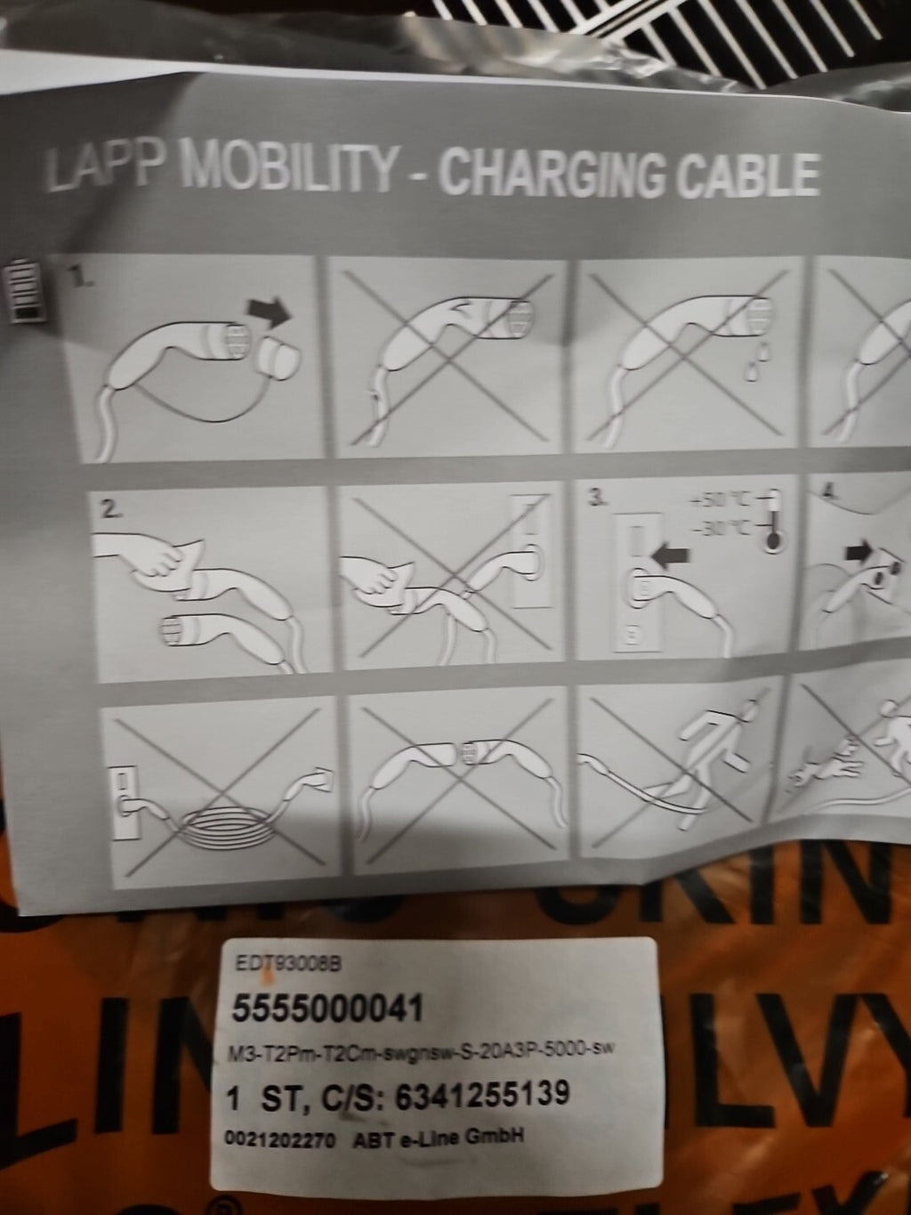 LAPP Mobility E-Auto Ladekabel Typ 2, 5 m, schwarz/grün, Ölflex, Neu Ovp New 