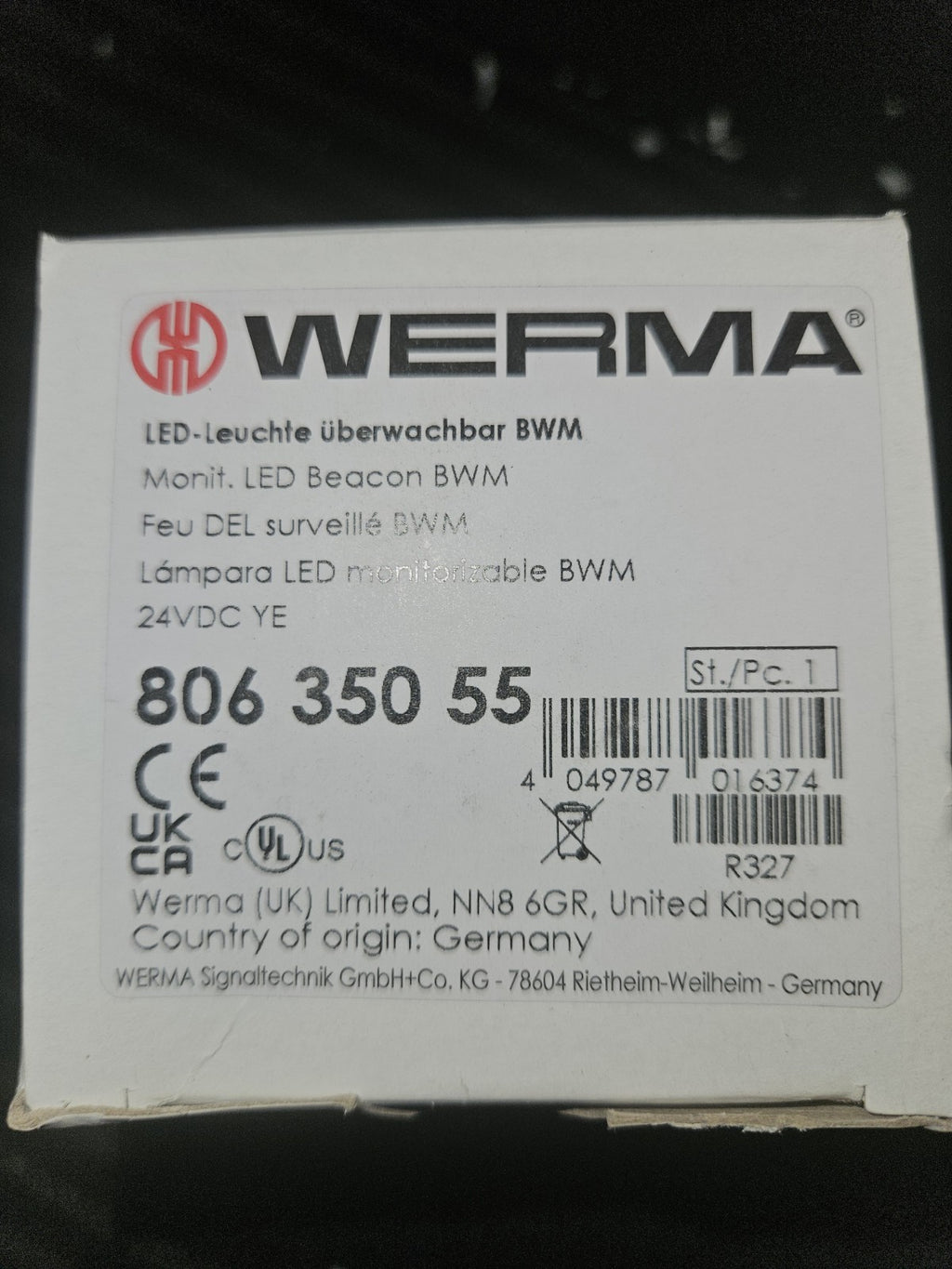 Werma LED-Leuchte 24V überwachbar 80635055 Dauerleuchten 806.350.55 LED-Leuchte