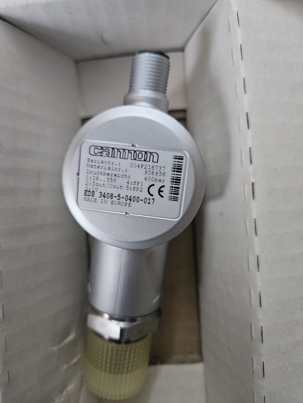 Cannon EDS 3408-5-0400-017 DRUCKSENSOR 908936 Pressure Sensor New In Box Neu