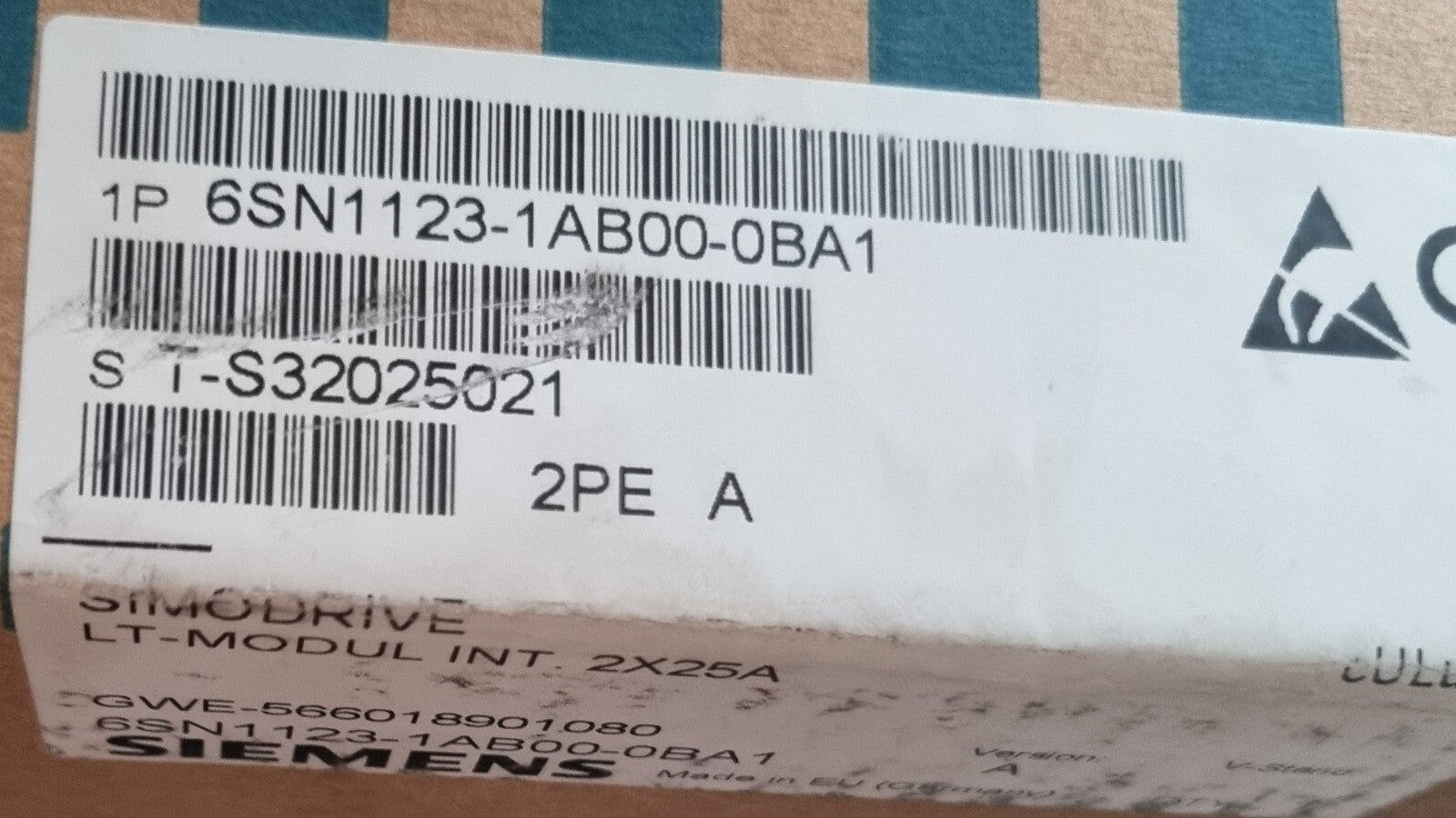 Siemens SIMODRIVE 611 LT-Modul 6SN1123-1AB00-0BA1 2x25A FINN POWER 098117