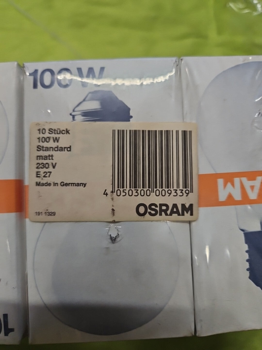  10 X OSRAM GLÜHLAMPE Standart 100W E27 230V Matt BIRNE LAMPE, Neu/ovp New