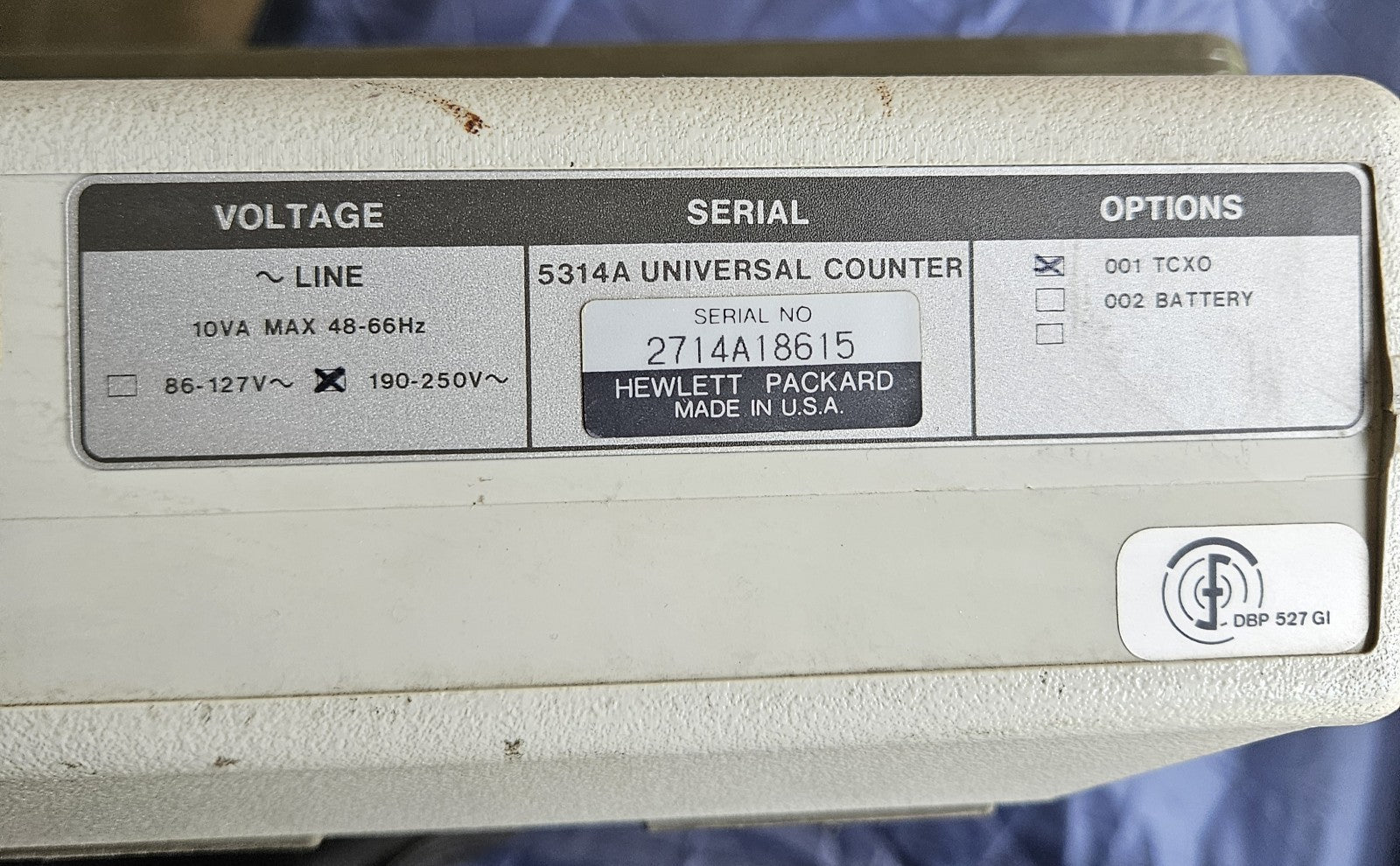 HP 5314A Basic Universal Frequency Counter 100 MHz 100 ns Fully Working