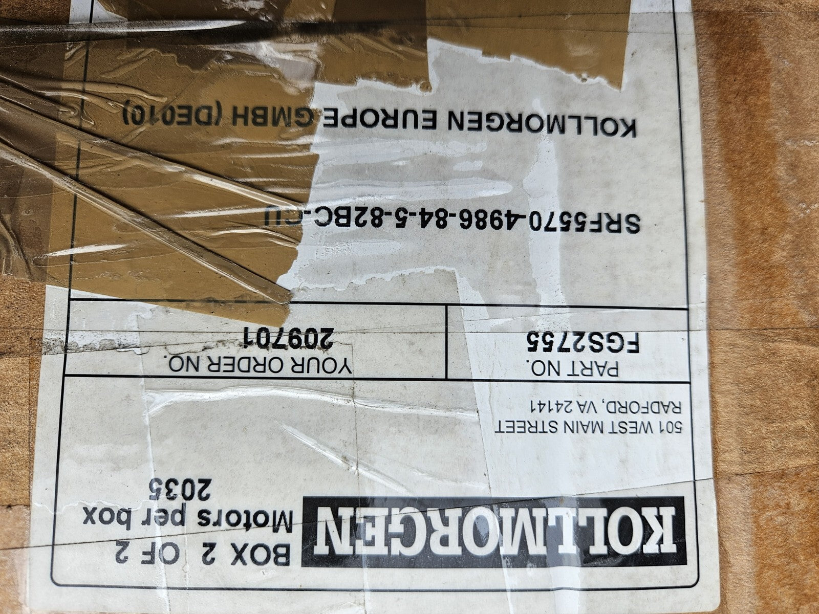 Kollmorgen SEIDEL Servomotor SRF5570-4986-84-5-82BC-CU, New In Box,.neu/ovp