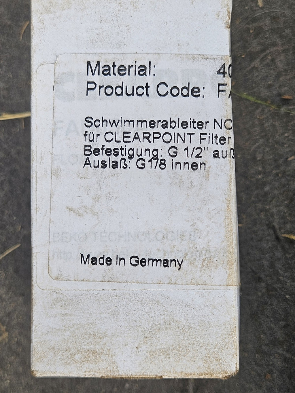 FAD050A, 4025536 BEKO CLEARPOINT FLOAT DRAIN INCL. ASSEMBLING Tool New Im Box