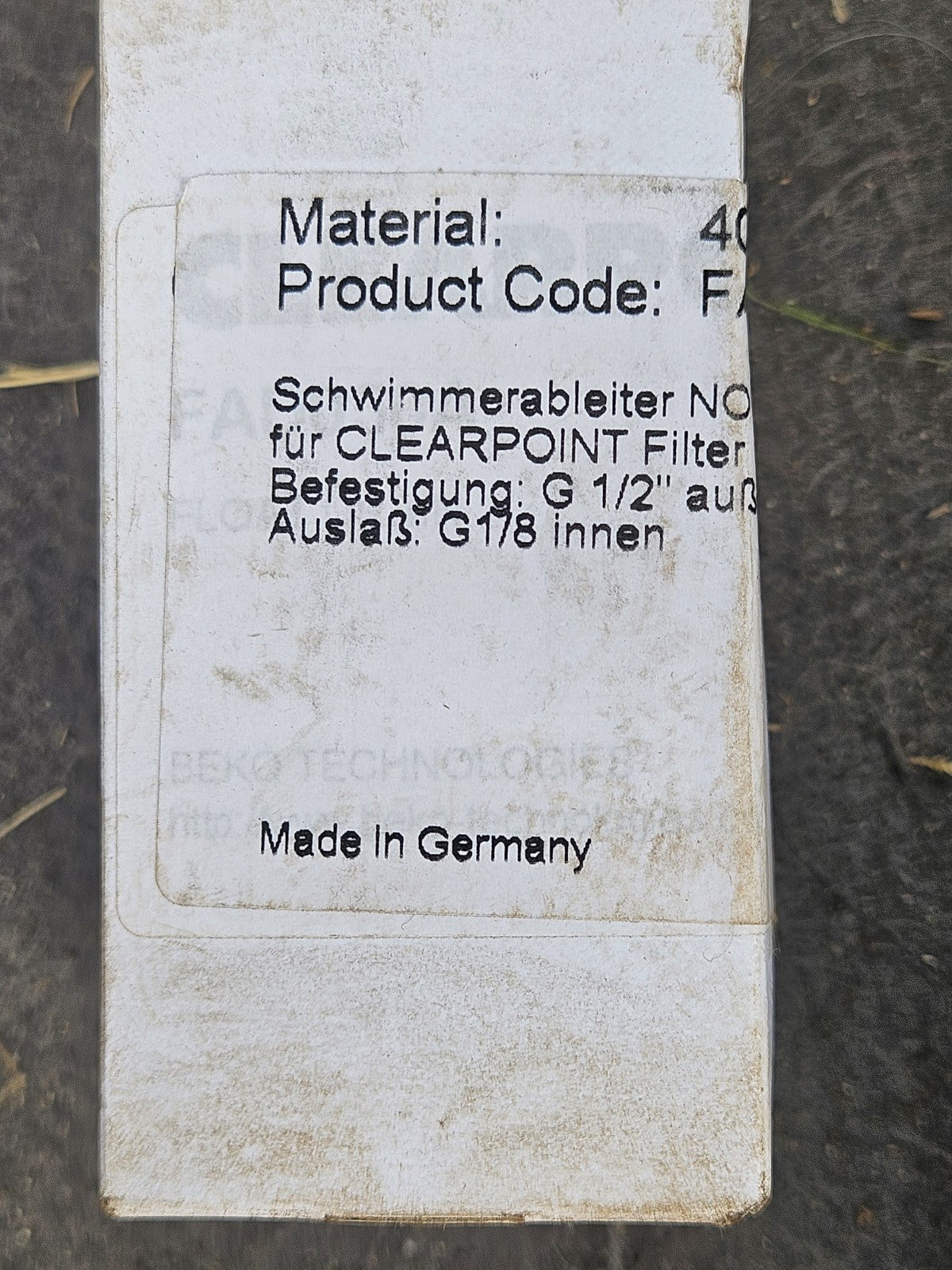 FAD050A, 4025536 BEKO CLEARPOINT FLOAT DRAIN INCL. ASSEMBLING Tool New Im Box