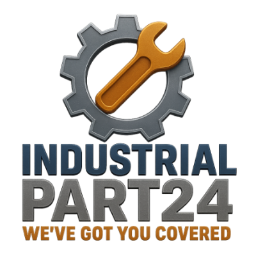 Logo of Industrial Part 24 with a gear and wrench on a white background
