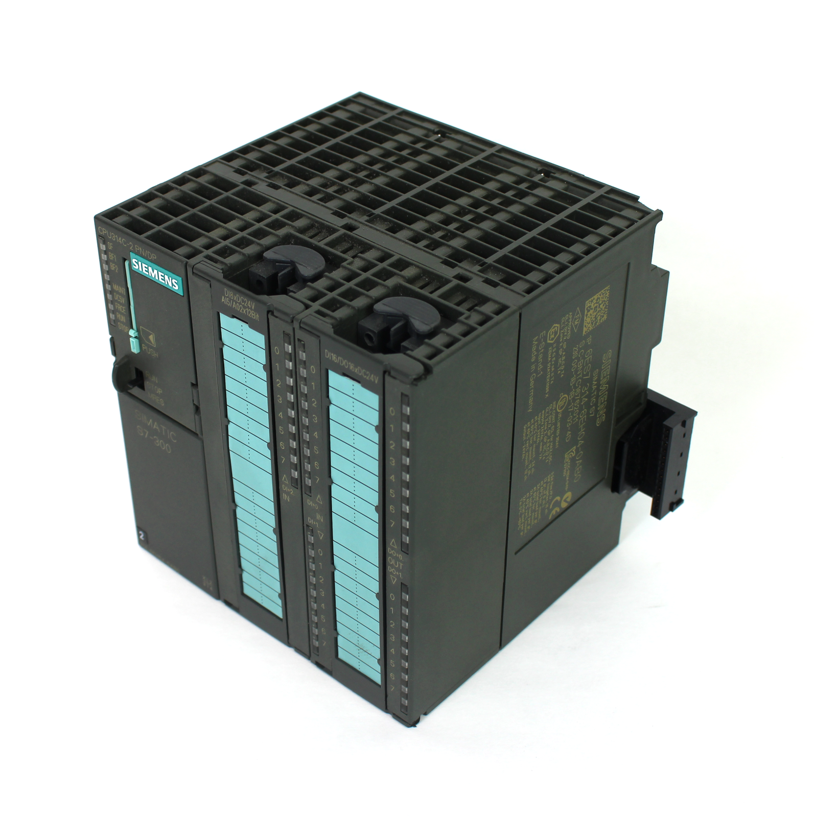 Versuchsaufbau mit Siemens Simatic S7-300 314C-2PN/DP CPU, Coupler, Repeater u.a