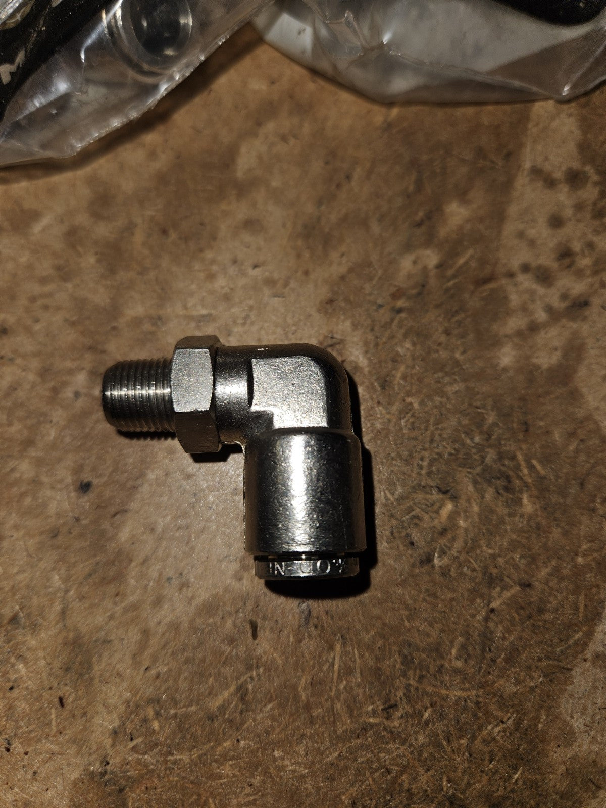 V2A 1/8-BSP-Außengewinde 8-mm-Steckanschluss Winkel 90 Grad, Norgren Enots New