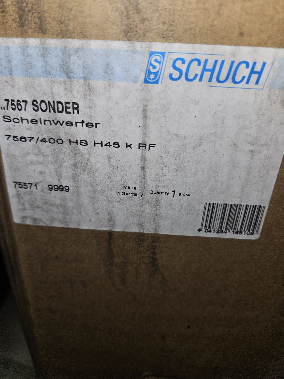 Schuch Licht Sonder Scheinwerfer, HALLENSTRAHLER 7587/400 HS H45 k RF neu/ovp