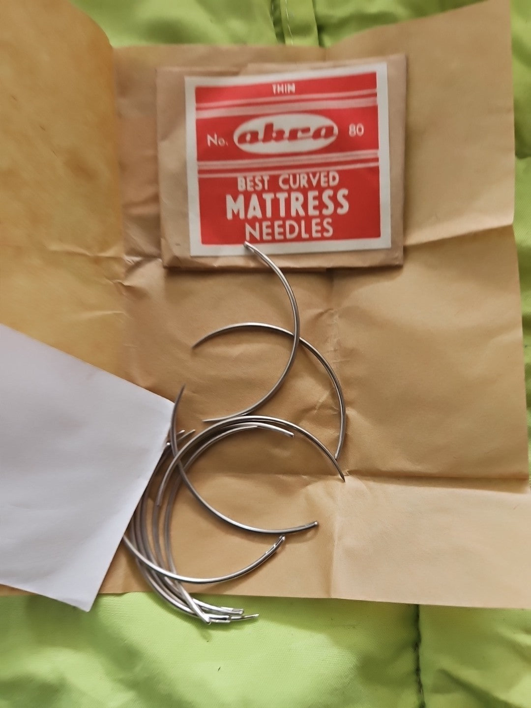 10 x AKRA best Curved Mattress needles Upholstery Leathercraft, New Old Stock