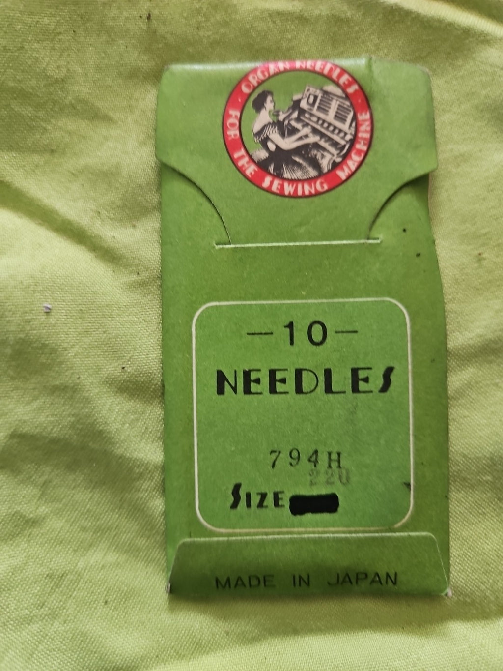 10 x Organ NEEDLES 794H 220 Industrial Sewing Machine Needles, new Old Stock