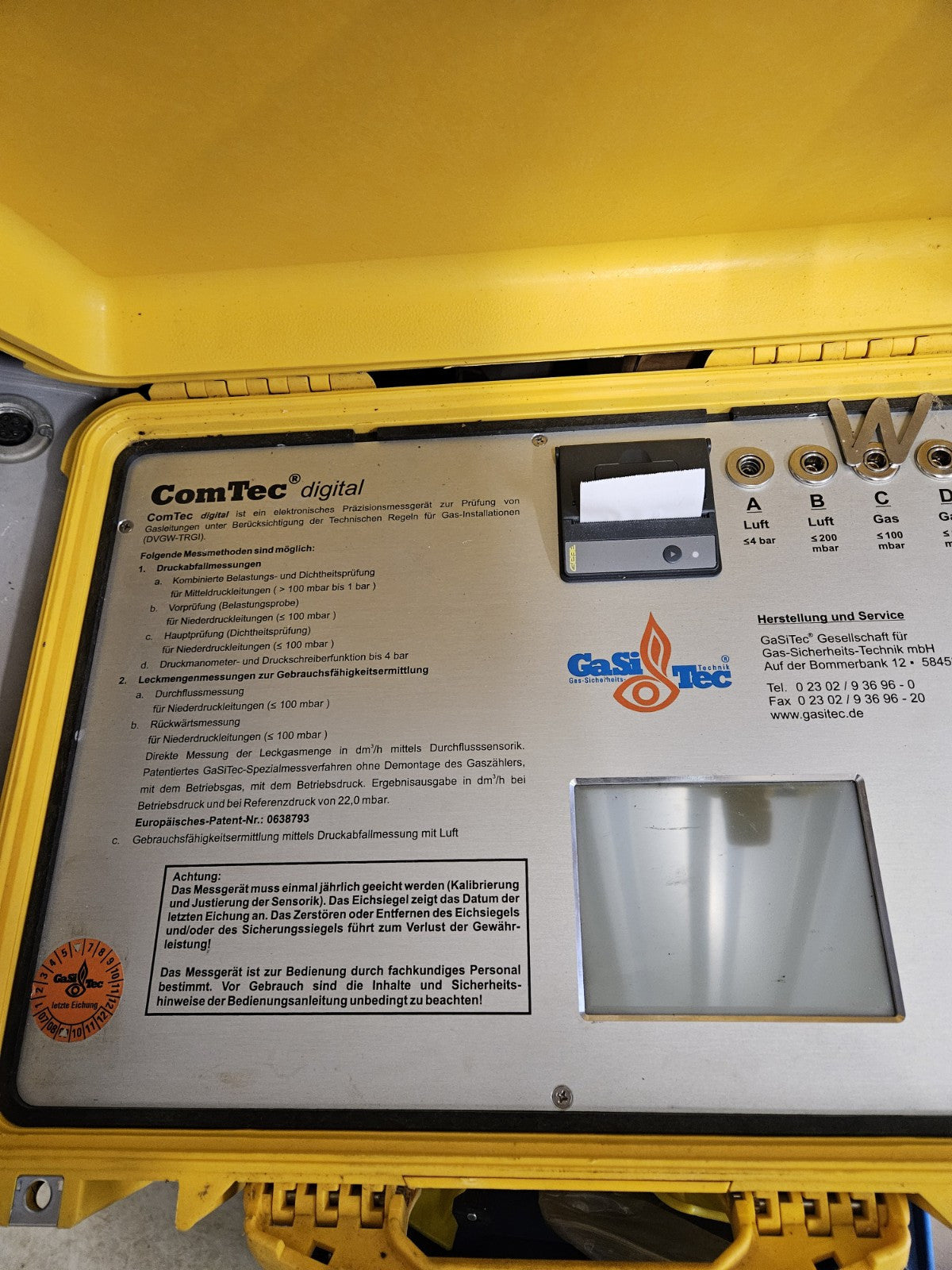 Comtec GaSiTec digital Gas Prüfgerät Testgerät DVGW ähnlich Testo Dräger Working