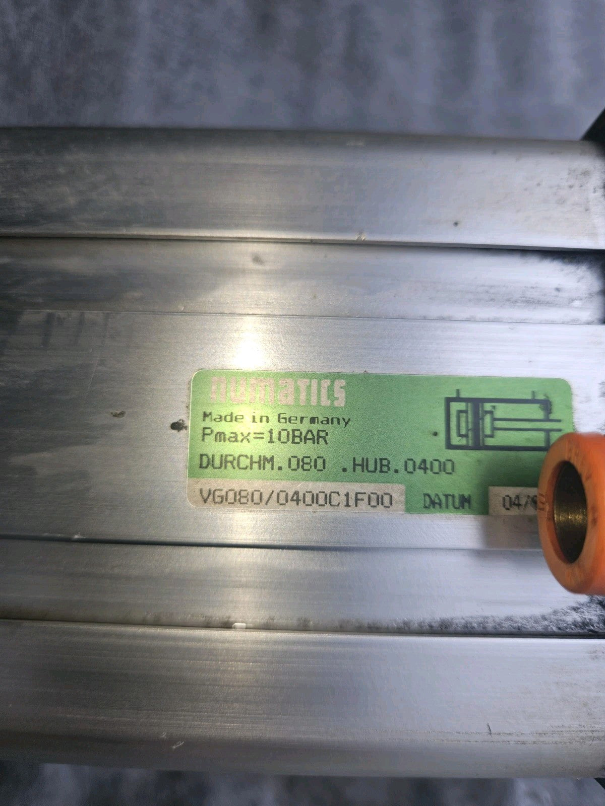 ASCO NUMATICS VG080/0400C1F00 Hydraulic Cylinder Hub 400, Durchmesser 80, 10bar