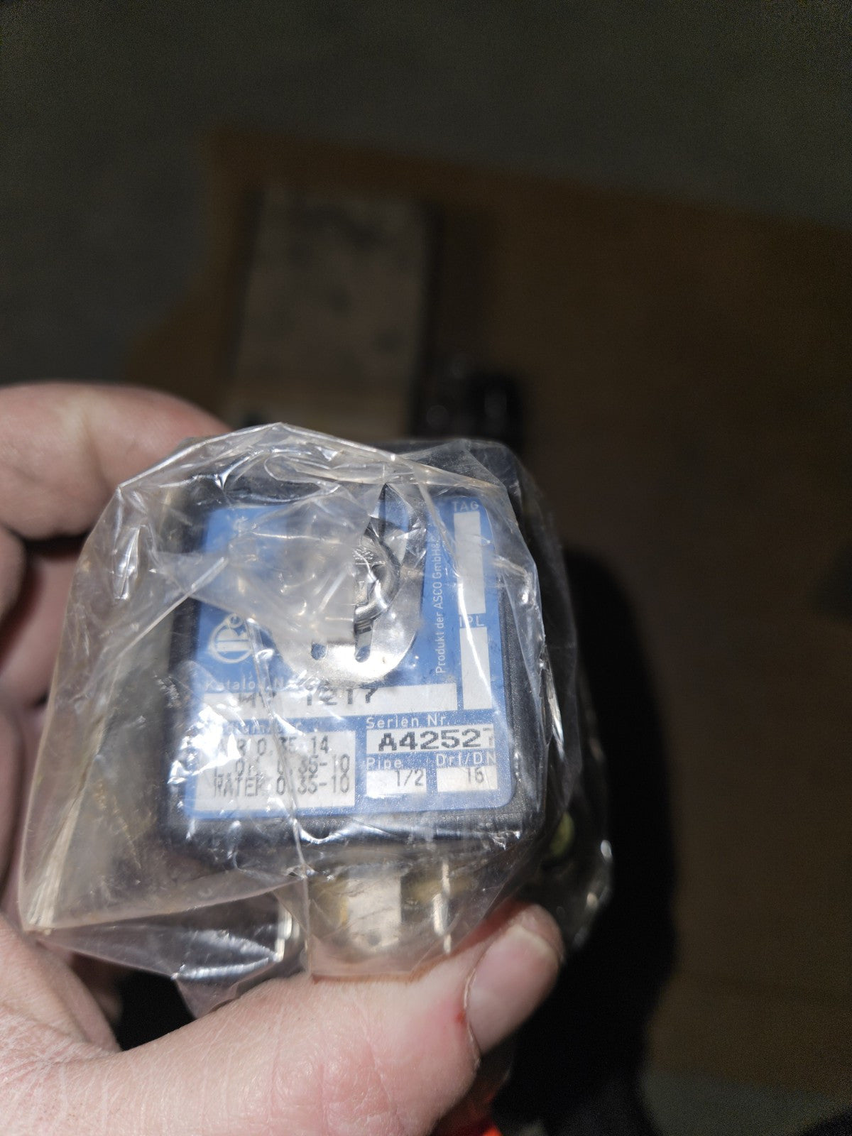 1 x Riegler Asco numatics Magnetventil MV 1217 A42527, Neu/Ovp New In Box Unused
