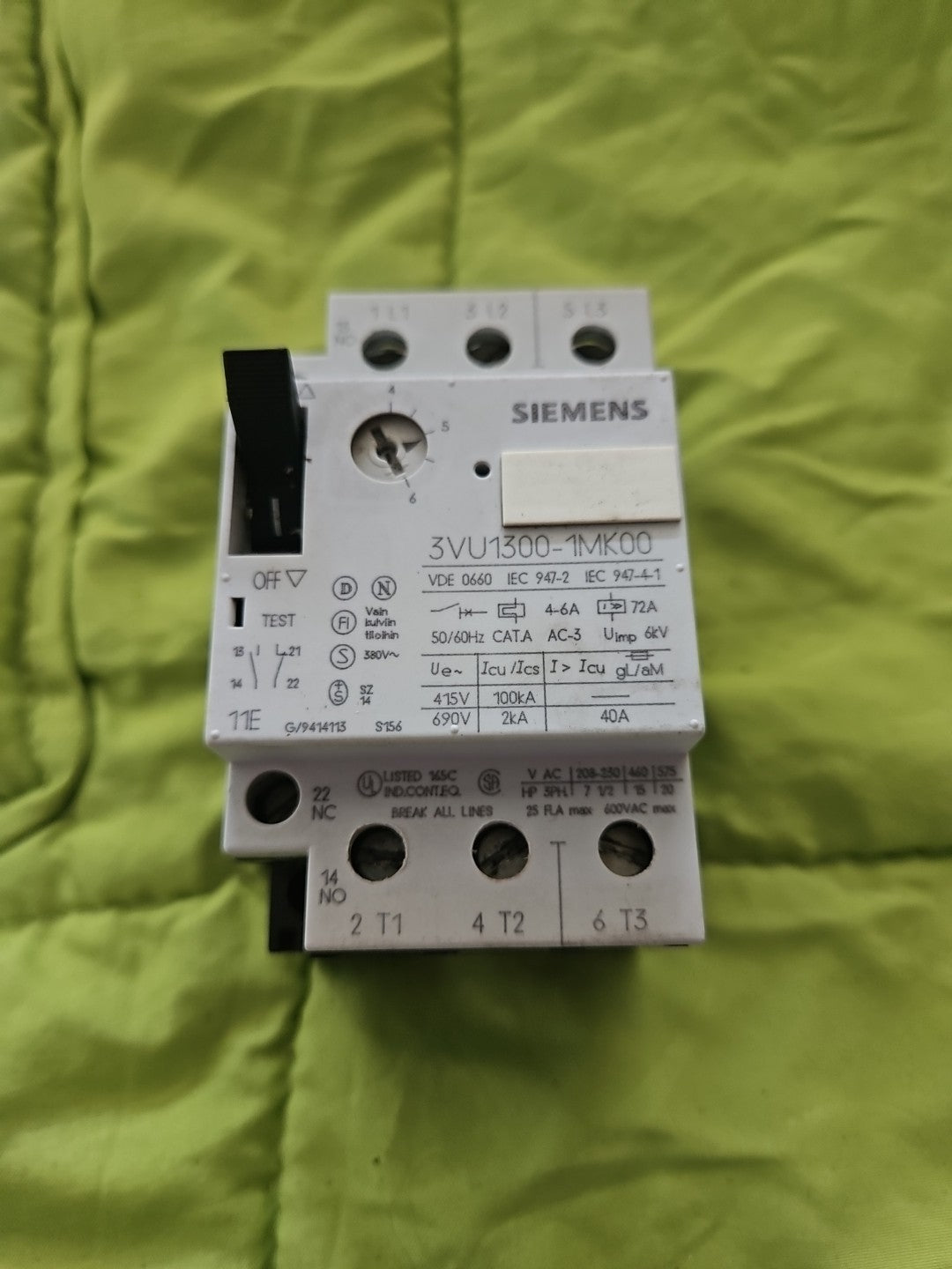 Siemens Motorschutzschalter / Leistungsschutzschalter,4A-6A 3VU1300-1MK00,tested