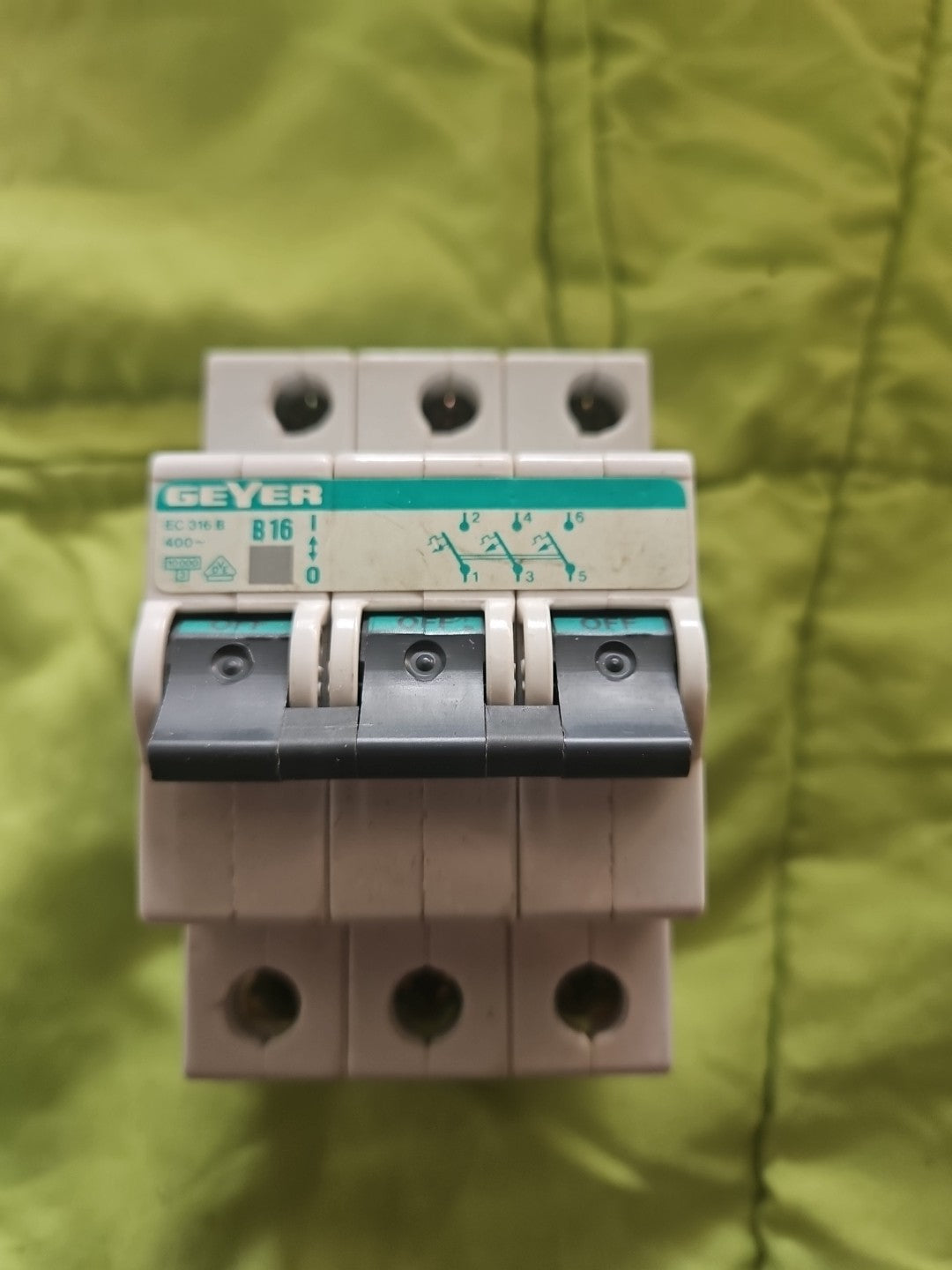 Original GEYER. Model: EC 316 B Stromstoßschalter Ausschalter 16A 380V, Tested