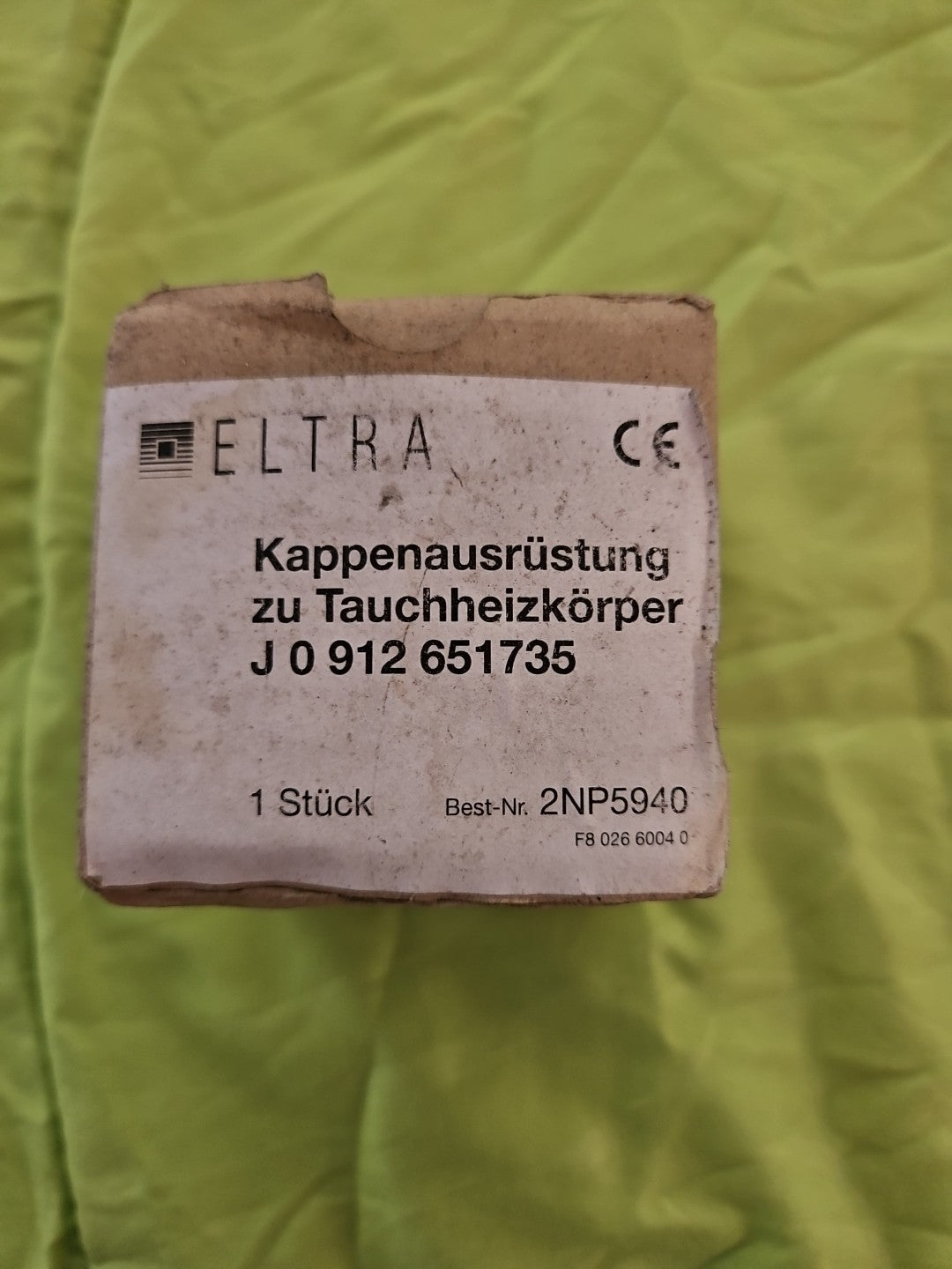 Eltra Kappenausrüstung fur Tauchheizkörper J 0 912651735, 2NP5940, Neu/OVP