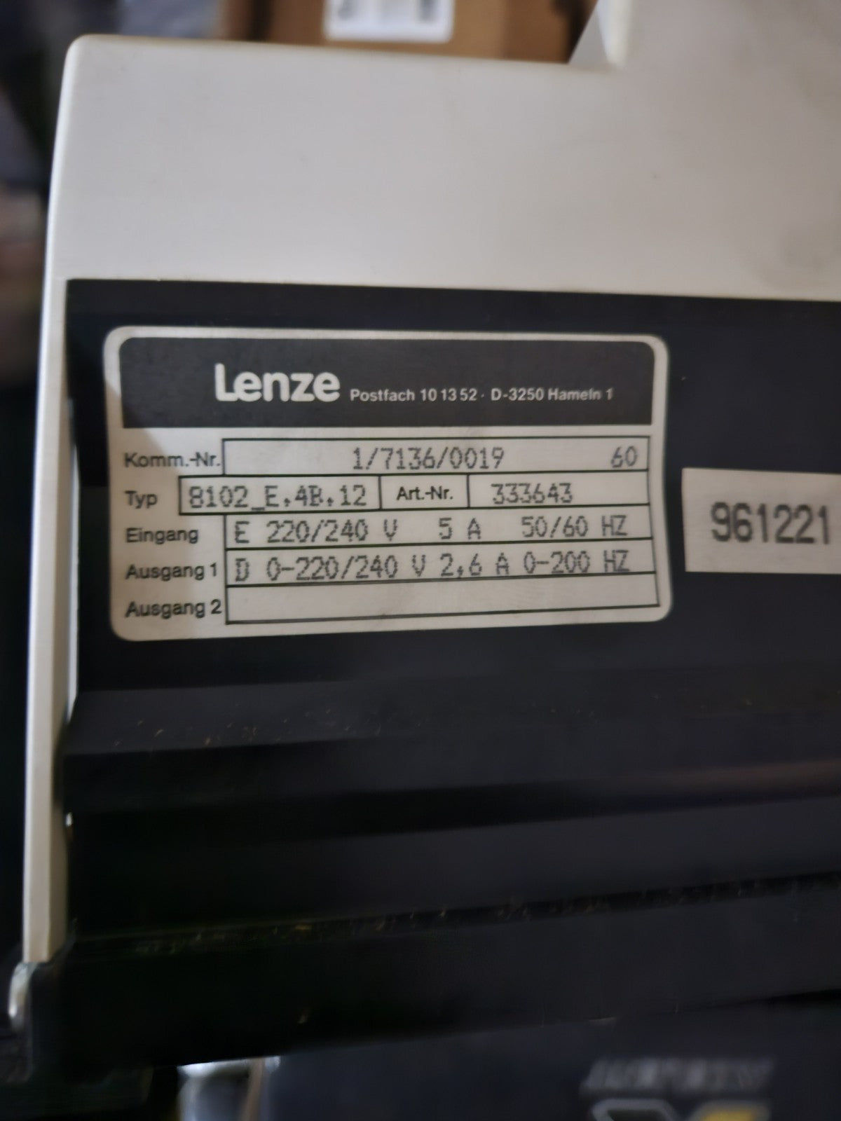 Lenze 8103 E.4B.12 Frequenzumrichter 8100 frequency inverter new in box, neu/OVP