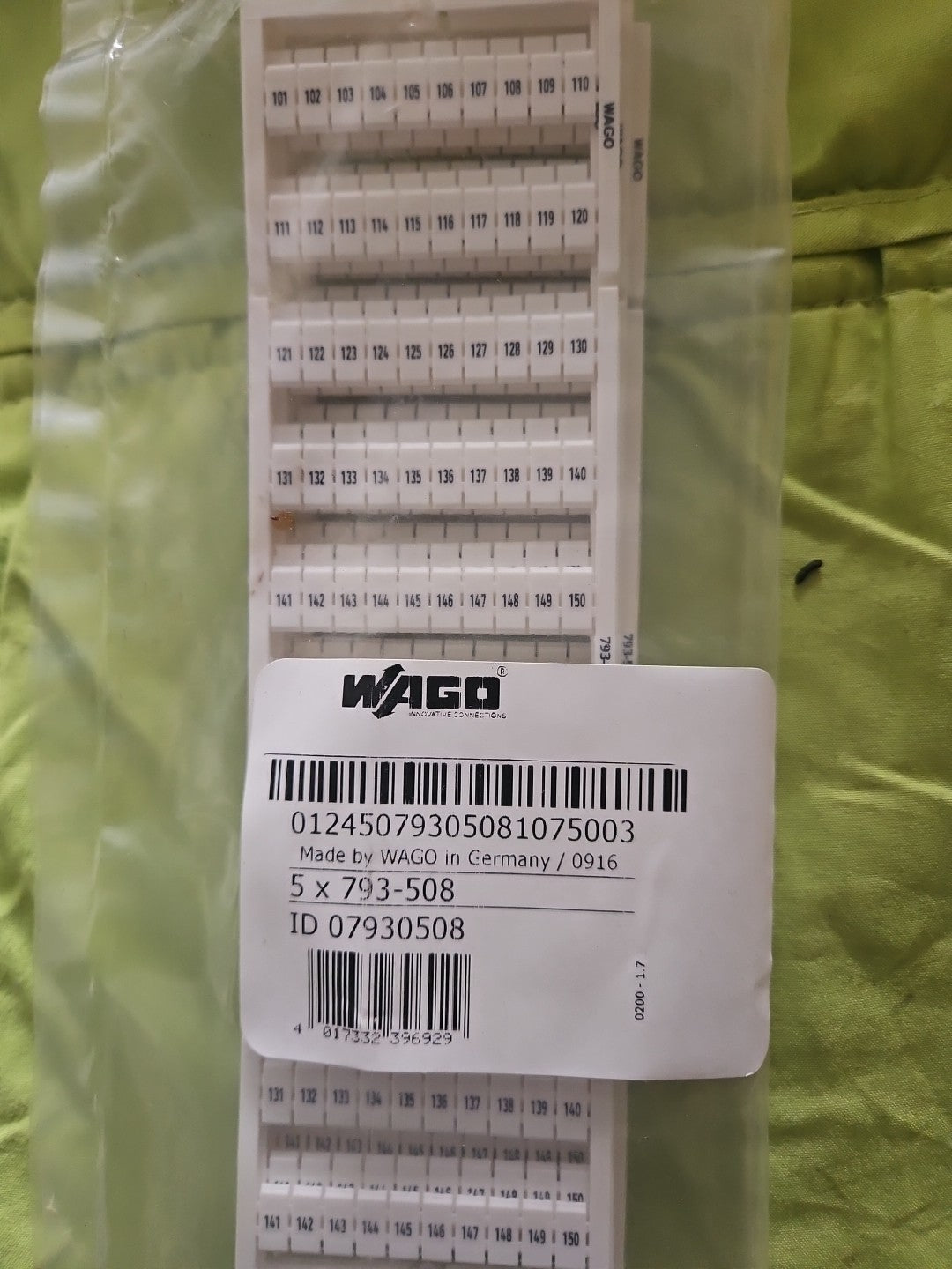 Wago Reihenklemmen Beschriftung 101 bis 150; 793-508 Neu/ovp, New Unopen