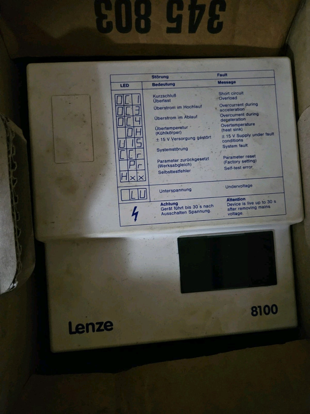 Lenze 8103 E.4B.12 Frequenzumrichter 8100 frequency inverter new in box, neu/OVP