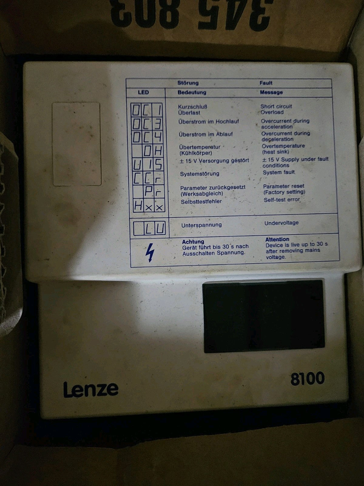 Lenze 8103 E.4B.12 Frequenzumrichter 8100 frequency inverter new in box, neu/OVP