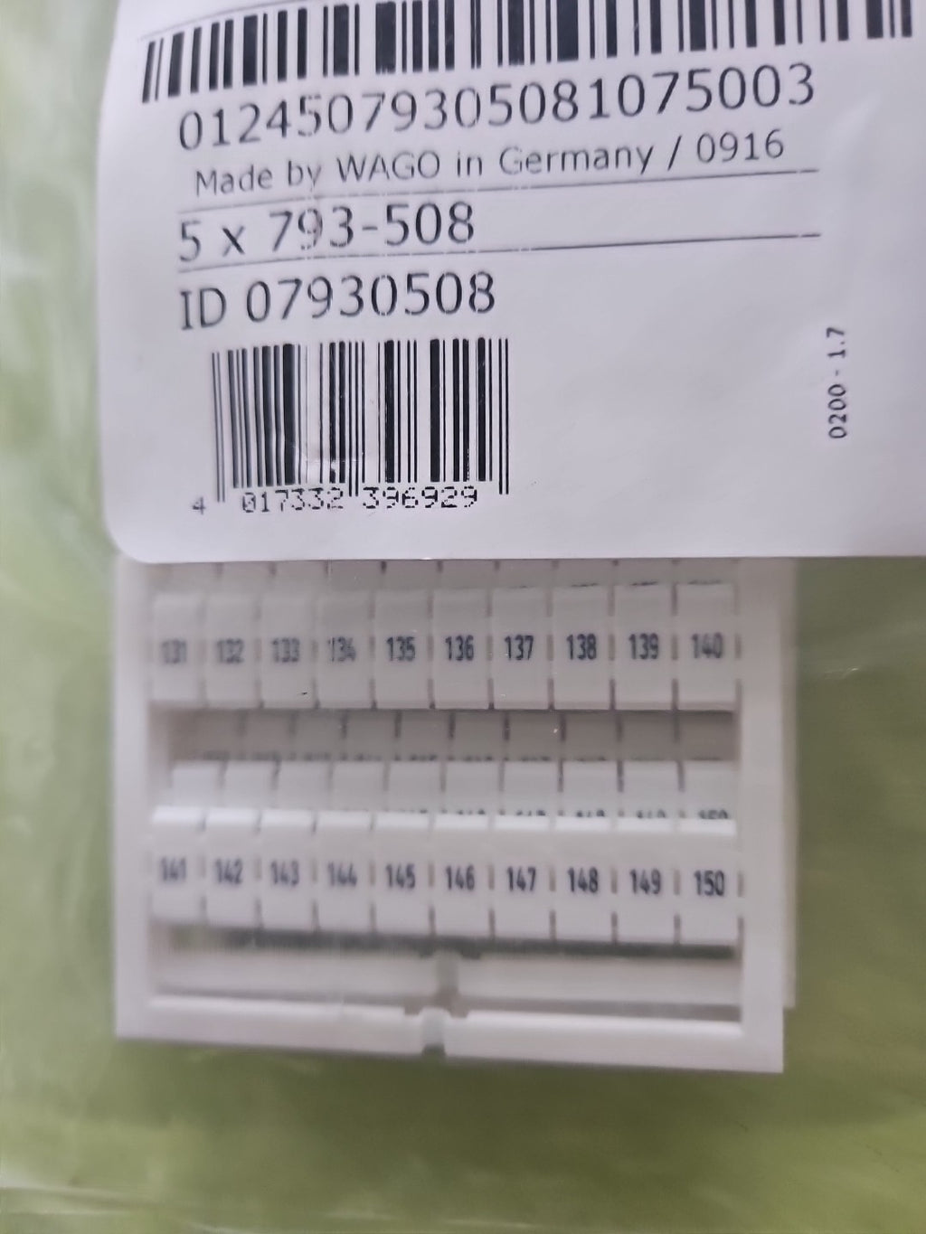 Wago Reihenklemmen Beschriftung 101 bis 150; 793-508 Neu/ovp, New Unopen