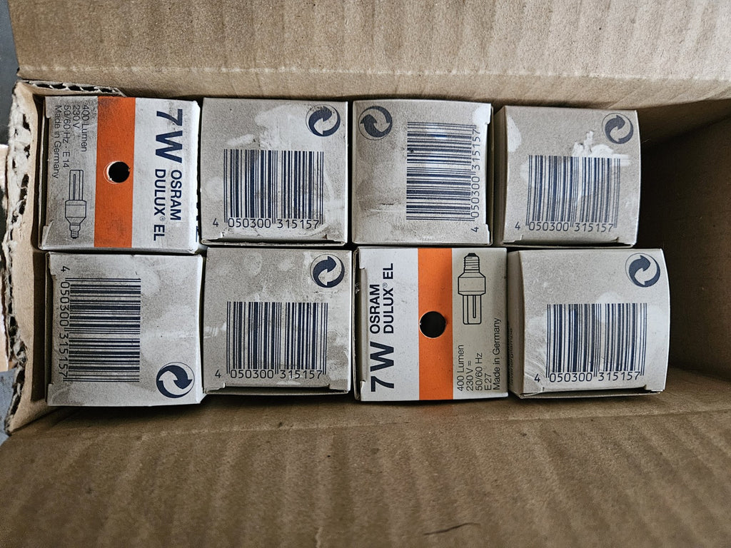 10 x Osram Energiesparlampe Röhre Dulux EL 7W E14 400lm warmweiß white Mini NEU