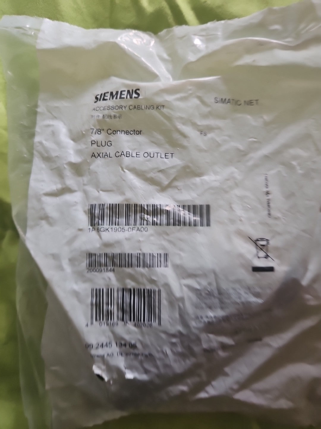 Siemens Stecker 6GK1905-0FA00, Plug, Axial Cable Outlet 7/8", New Sealed, Neu