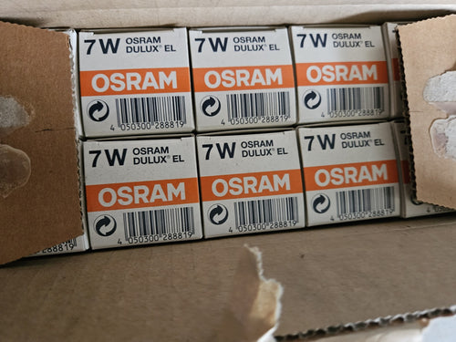 10 x Osram Energiesparlampe Röhre Dulux EL 7W E14 400lm warmweiß white Mini NEU